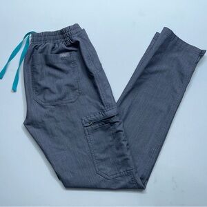 FIGS Yola Skinny Scrub Pants Womens Size XXS Heather Gray TW2000R 30” Inseam